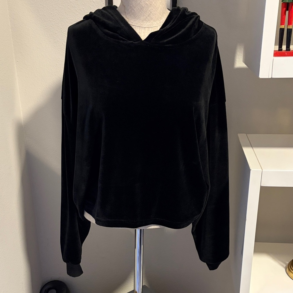 Black Velvet Hoodie Sweatshirt